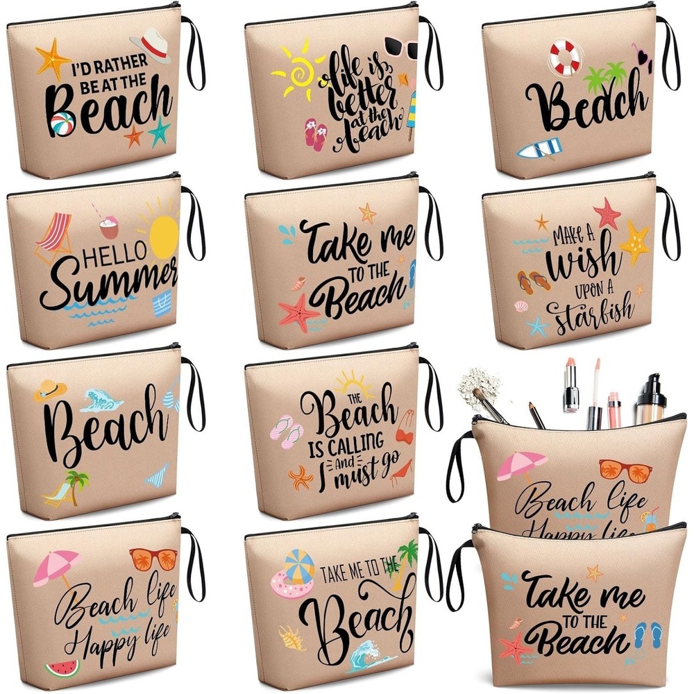 One Piece Random Design Beach Themed Cosmetic Bags Bulk Zipper Pouch